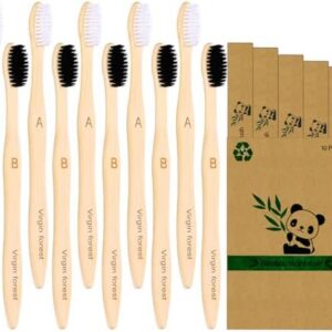 41tpASK3laL._AC_.jpg Brosses à dents bambou charbon — Lot de 10