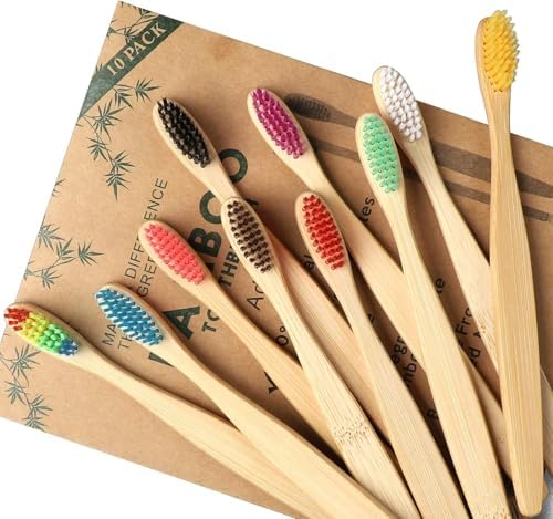 511G16sSTuL._AC_.jpg Brosses à dents bambou — Lot de 10