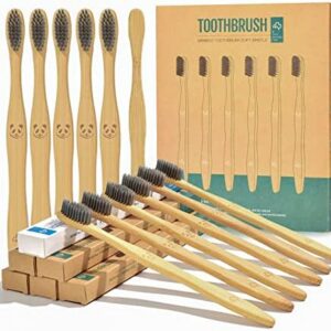 51jDvzy0vL._AC_.jpg Brosses à dents charbon bambou — Lot de 12