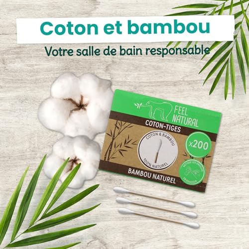 51z1wO9st2L._AC_.jpg Cotons-tiges bambou — Boîte de 200