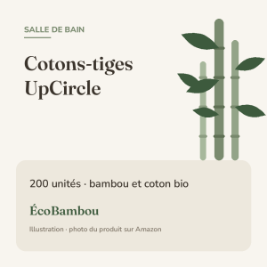 Illustration ÉcoBambou : UpCircle – 200 cotons-tiges en bambou et coton bio
