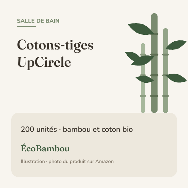 UpCircle – 200 cotons-tiges en bambou et coton bio Illustration ÉcoBambou : UpCircle – 200 cotons-tiges en bambou et coton bio