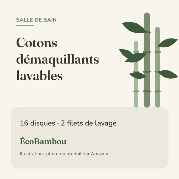 Illustration ÉcoBambou : 16 cotons démaquillants lavables en bambou