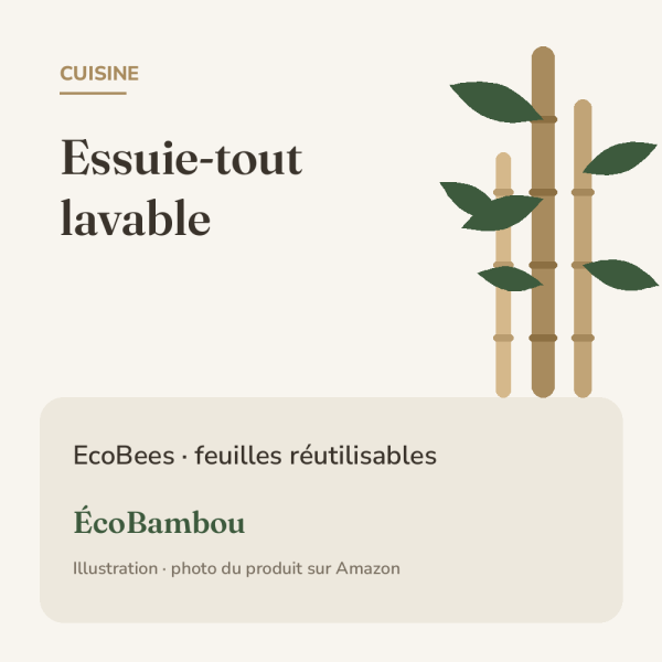 Illustration ÉcoBambou : EcoBees – Essuie-tout lavable en bambou