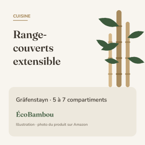 Illustration ÉcoBambou : Gräfenstayn – Range-couverts extensible en bambou